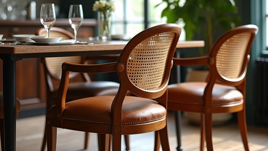 stylish cane leather chair