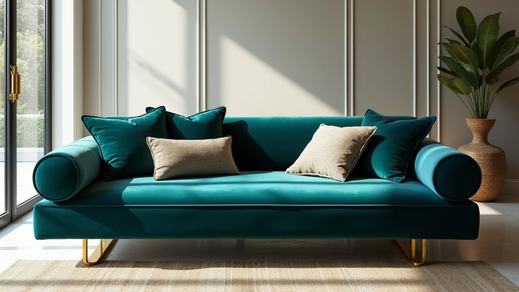 stylish convertible velvet sofa
