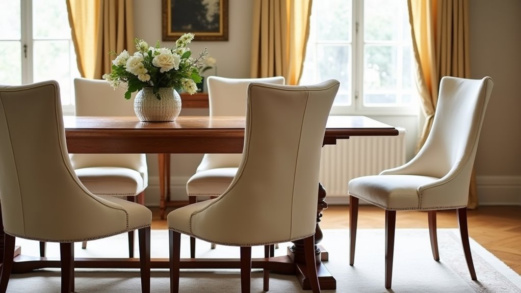 stylish cream dining chairs