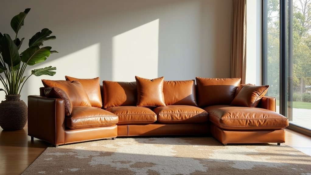 stylish durable leather sectional