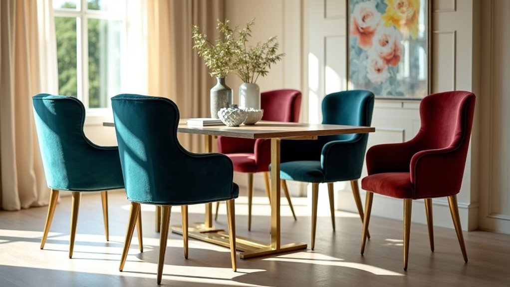 stylish durable velvet dining chairs