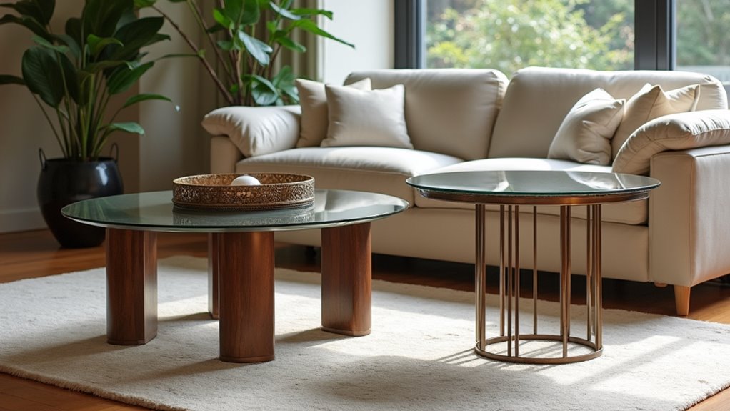 stylish glass topped tables selection