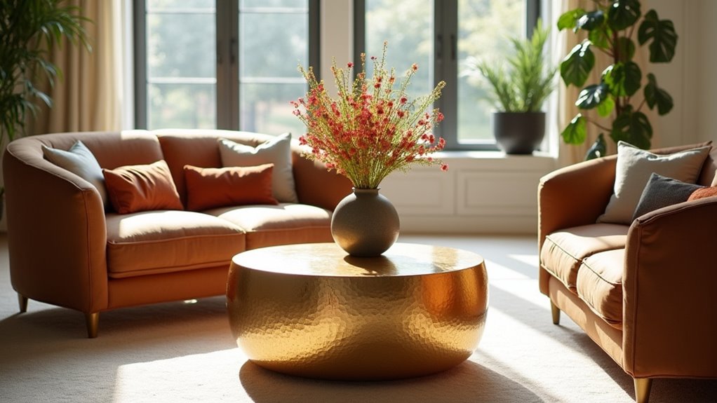 stylish hammered metal table