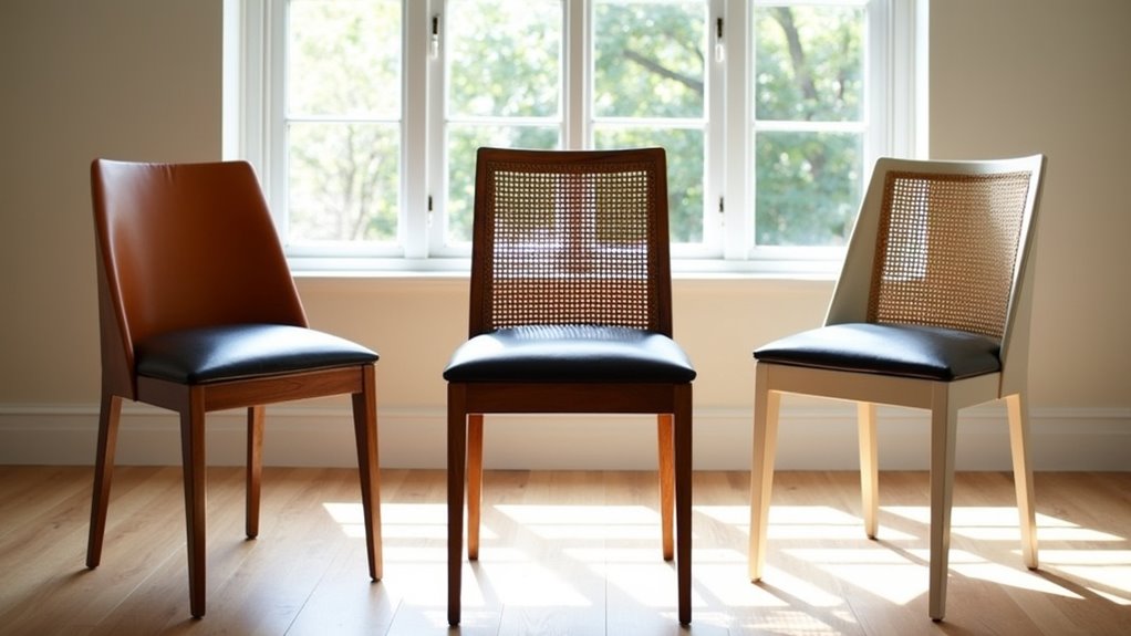 stylish leather cane chairs