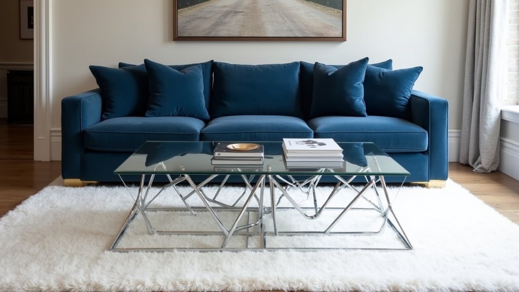 stylish minimalistic glass table