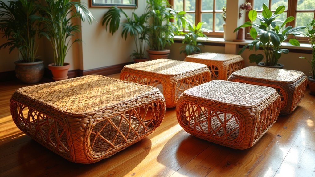 stylish natural rattan tables