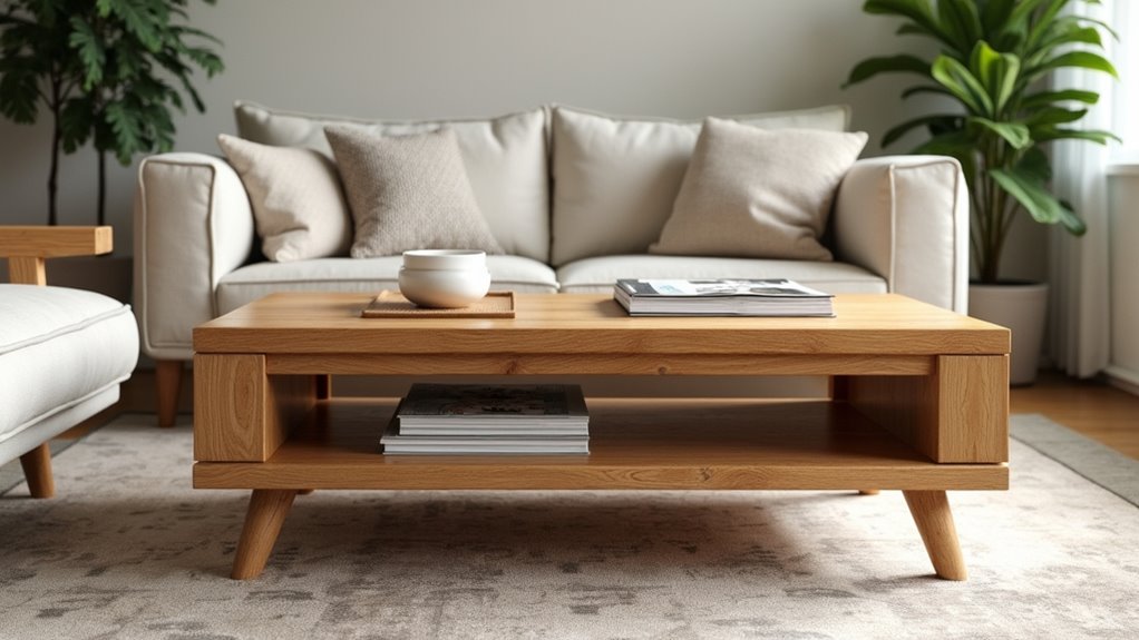 stylish oak coffee table