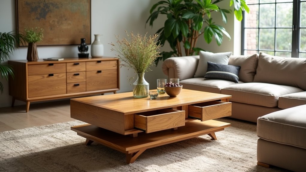 stylish oak coffee tables with storage