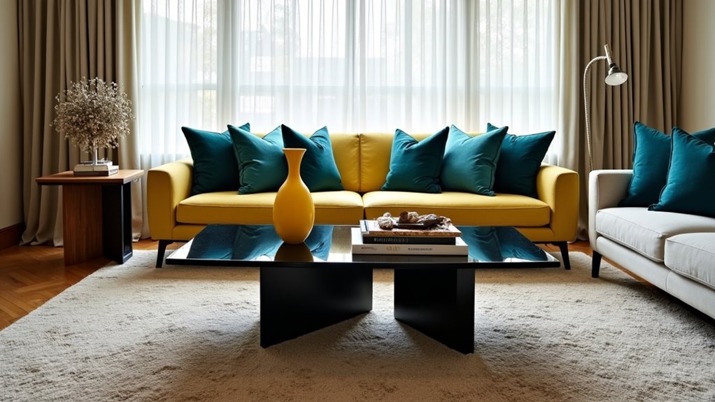 stylish table arrangement contrast