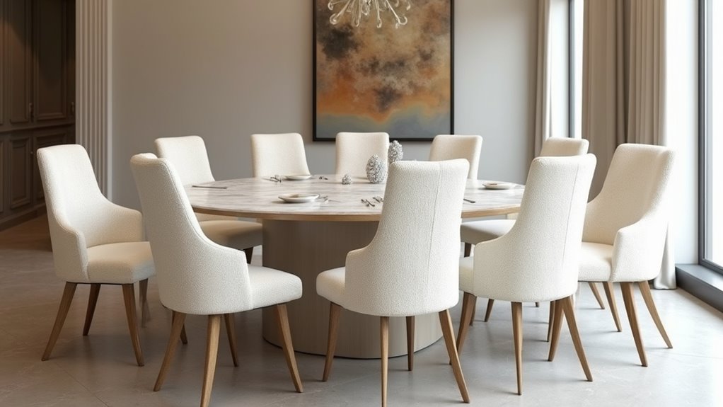 stylish white dining chairs