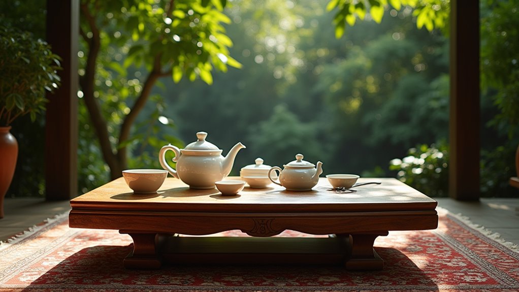 tea inspired communal dining tables