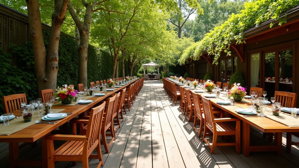 timeless wooden outdoor tables