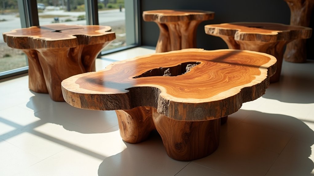 unique handcrafted wood tables