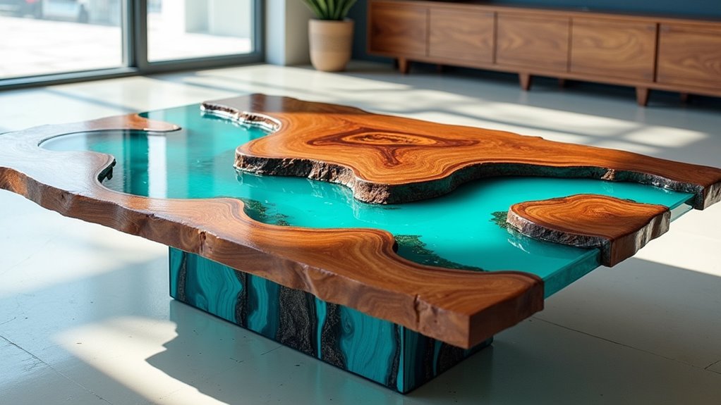 unique resin wood artistry