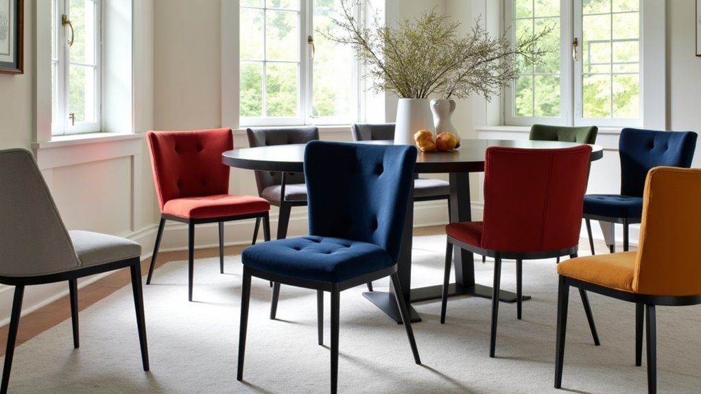 velvet upholstered side chair