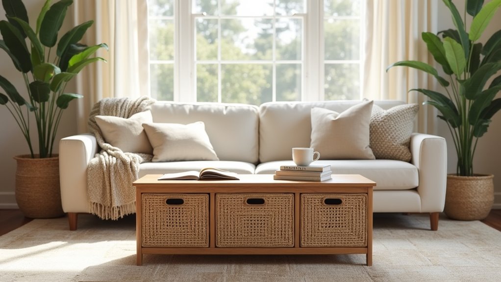 versatile woven storage table