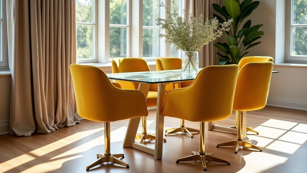 vibrant swivel dining chair