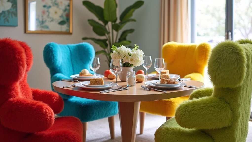 vibrant teddy bear chairs