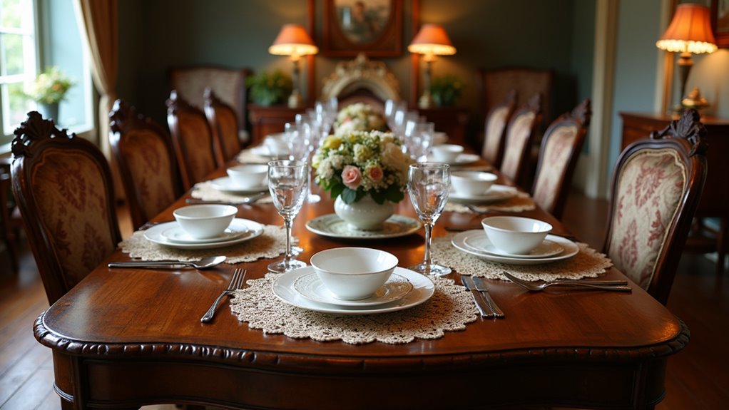 vintage chairs enhance dining
