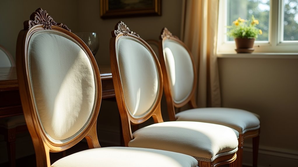 vintage chairs with wheat carvings
