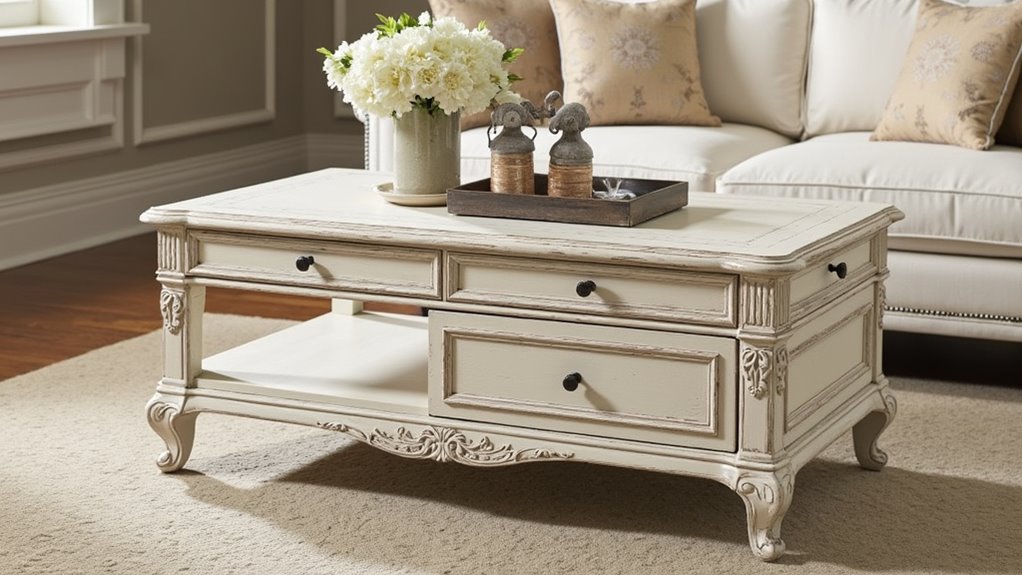 vintage two tone lift top table