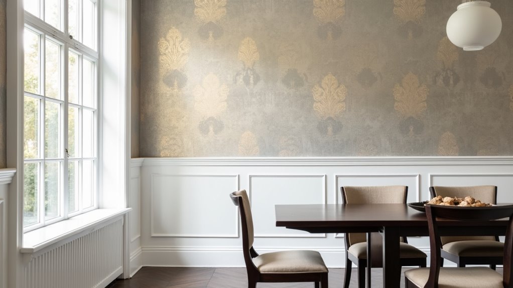 wallpaper enhances dining elegance