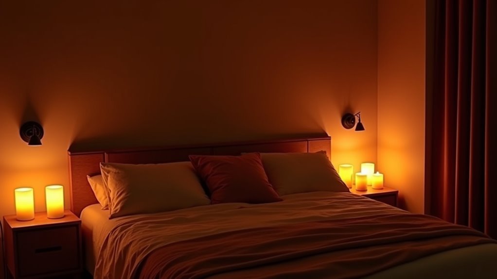 warm dimmed layered lights