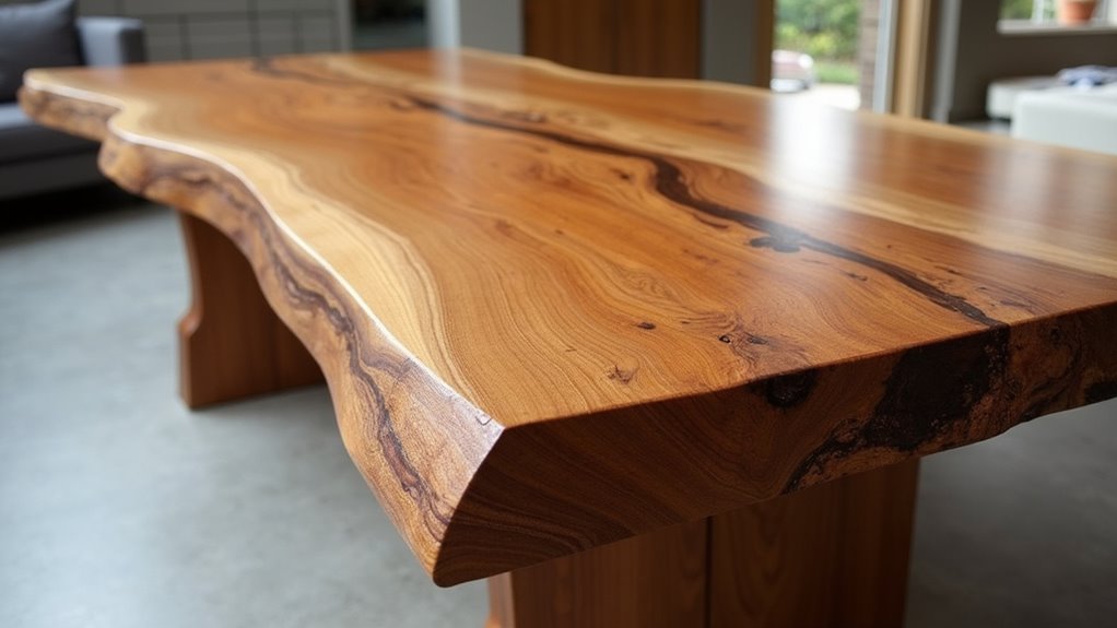 waterfall edge ash wood table