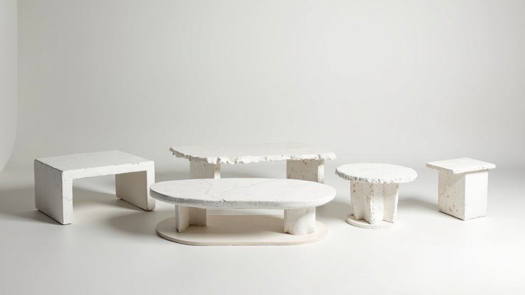 white coffee and end tables