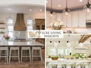 3 pendant lights over a 9 foot kitchen island with proper spacing