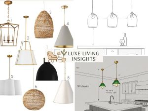 kitchen sink pendant height measurement diagram